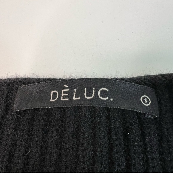 Deluc Cross Front Sweater Black Size Small - Picture 7 of 8